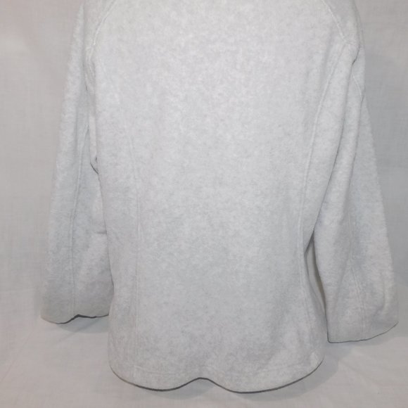 Columbia Womens XL Benton Springs Full Zip Light Gray Fleece jacket high neck - Picture 10 of 11